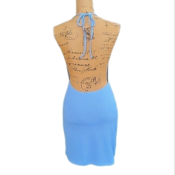 NEW Halterneck Mini Dress with Open Back - Picture 5 of 17
